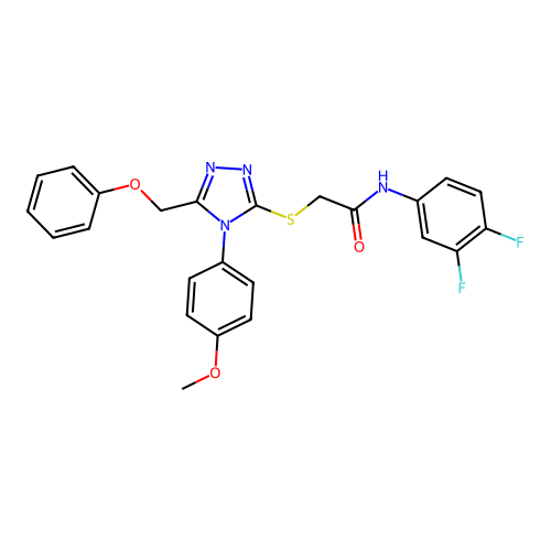 N-(3,4-difluorophenyl)-2-{[4-(4-methoxyphenyl)-5-(phenoxymethyl)-4H-1,2,4-triazol-3-yl]sulfanyl}acetamide structure