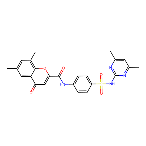 N-{4-[(4,6-dimethylpyrimidin-2-yl)sulfamoyl]phenyl}-6,8-dimethyl-4-oxo-4H-chromene-2-carboxamide structure