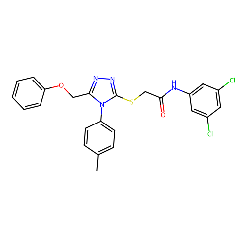 N-(3,5-dichlorophenyl)-2-{[4-(4-methylphenyl)-5-(phenoxymethyl)-4H-1,2,4-triazol-3-yl]sulfanyl}acetamide structure