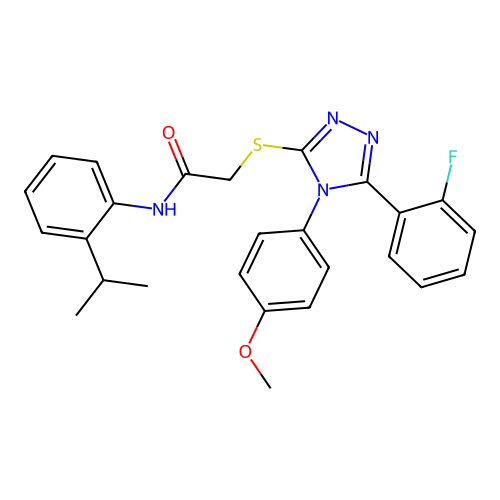 2-{[5-(2-fluorophenyl)-4-(4-methoxyphenyl)-4H-1,2,4-triazol-3-yl]sulfanyl}-N-[2-(propan-2-yl)phenyl]acetamide structure