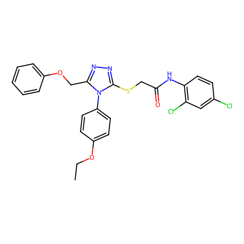 N-(2,4-dichlorophenyl)-2-{[4-(4-ethoxyphenyl)-5-(phenoxymethyl)-4H-1,2,4-triazol-3-yl]sulfanyl}acetamide structure