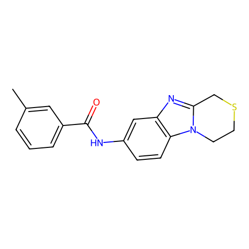N-(3,4-dihydro-1H-[1,4]thiazino[4,3-a]benzimidazol-8-yl)-3-methylbenzamide structure