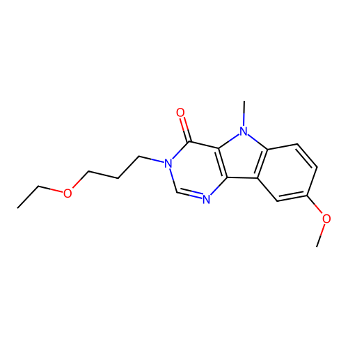 3-(3-ethoxypropyl)-8-methoxy-5-methyl-3,5-dihydro-4H-pyrimido[5,4-b]indol-4-one structure