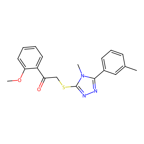 1-(2-methoxyphenyl)-2-((4-methyl-5-(m-tolyl)-4H-1,2,4-triazol-3-yl)thio)ethanone structure