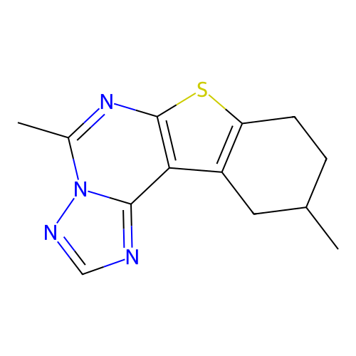5,10-dimethyl-8,9,10,11-tetrahydro[1]benzothieno[3,2-e][1,2,4]triazolo[1,5-c]pyrimidine structure