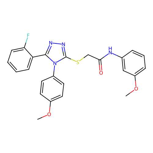 2-{[5-(2-fluorophenyl)-4-(4-methoxyphenyl)-4H-1,2,4-triazol-3-yl]sulfanyl}-N-(3-methoxyphenyl)acetamide structure