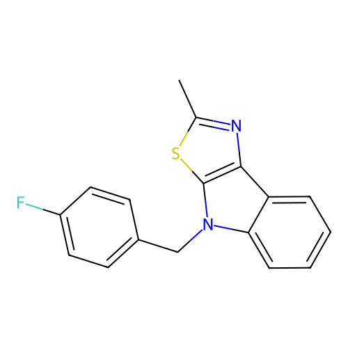 4-(4-fluorobenzyl)-2-methyl-4H-[1,3]thiazolo[5,4-b]indole structure