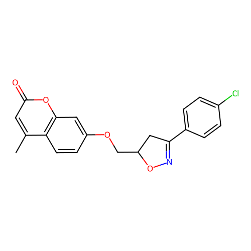 7-[3-(4-Chloro-phenyl)-4,5-dihydro-isoxazol-5-ylmethoxy]-4-methyl-chromen-2-one structure