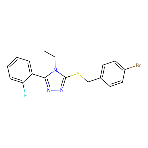 5-[(4-Bromophenyl)methylthio]-4-ethyl-3-(2-fluorophenyl)-1,2,4-triazole structure