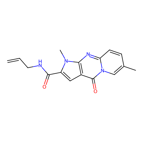 N-allyl-1,7-dimethyl-4-oxo-1,4-dihydropyrido[1,2-a]pyrrolo[2,3-d]pyrimidine-2-carboxamide structure