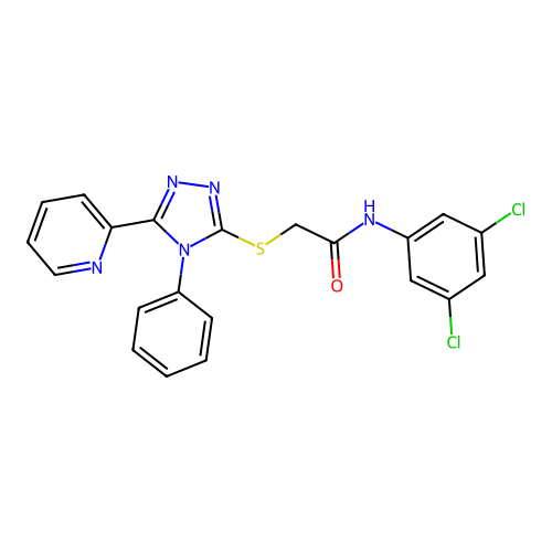 C21H15Cl2N5OS structure