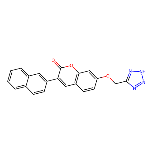 3-(naphthalen-2-yl)-7-(1H-tetrazol-5-ylmethoxy)-2H-chromen-2-one structure