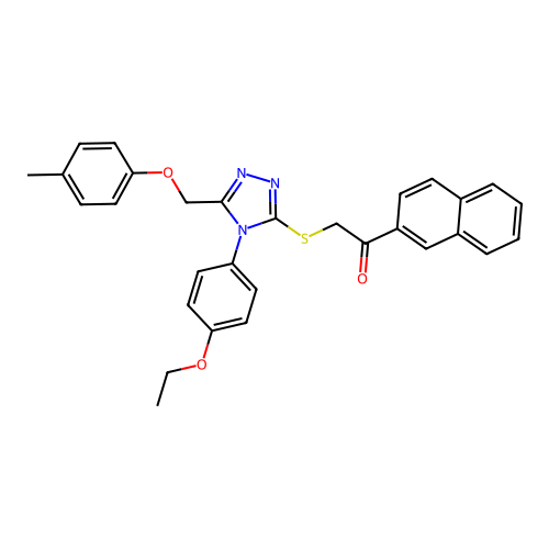 2-((4-(4-ethoxyphenyl)-5-((p-tolyloxy)methyl)-4H-1,2,4-triazol-3-yl)thio)-1-(naphthalen-2-yl)ethanone structure