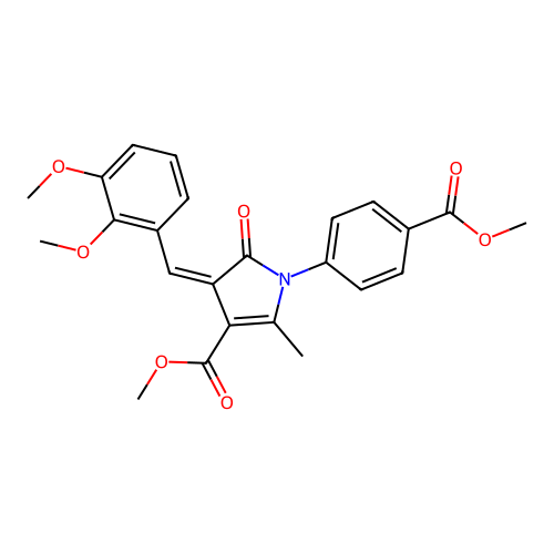 (Z)-methyl 4-(2,3-dimethoxybenzylidene)-1-(4-(methoxycarbonyl)phenyl)-2-methyl-5-oxo-4,5-dihydro-1H-pyrrole-3-carboxylate structure