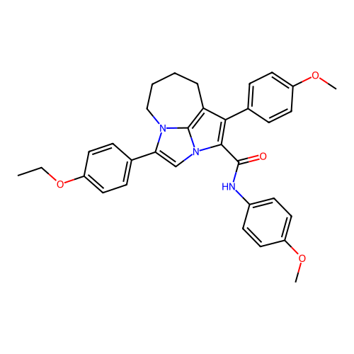 4-(4-ethoxyphenyl)-N,1-bis(4-methoxyphenyl)-5,6,7,8-tetrahydro-2a,4a-diazacyclopenta[cd]azulene-2-carboxamide structure