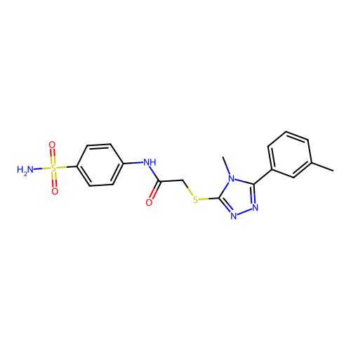 2-{[4-methyl-5-(3-methylphenyl)-4H-1,2,4-triazol-3-yl]sulfanyl}-N-(4-sulfamoylphenyl)acetamide structure