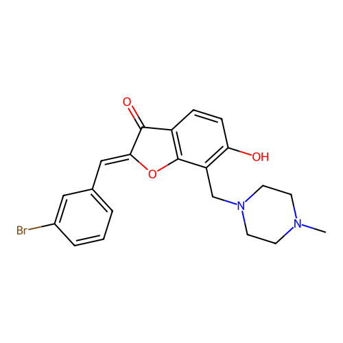 (Z)-2-(3-bromobenzylidene)-6-hydroxy-7-((4-methylpiperazin-1-yl)methyl)benzofuran-3(2H)-one structure