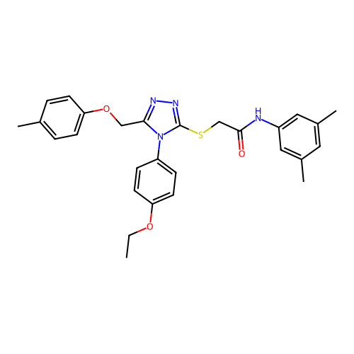 N-(3,5-dimethylphenyl)-2-((4-(4-ethoxyphenyl)-5-((p-tolyloxy)methyl)-4H-1,2,4-triazol-3-yl)thio)acetamide structure
