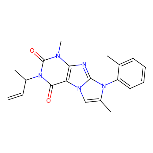 3-(but-3-en-2-yl)-1,7-dimethyl-8-(2-methylphenyl)-1H-imidazo[2,1-f]purine-2,4(3H,8H)-dione structure