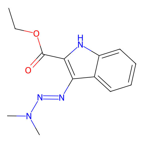 1H-Indole-2-carboxylic acid, 3-(3,3-dimethyl-1-triazenyl)-, ethyl ester structure