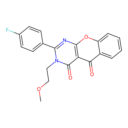 2-(4-fluorophenyl)-3-(2-methoxyethyl)-4H-chromeno[2,3-d]pyrimidine-4,5(3H)-dione structure