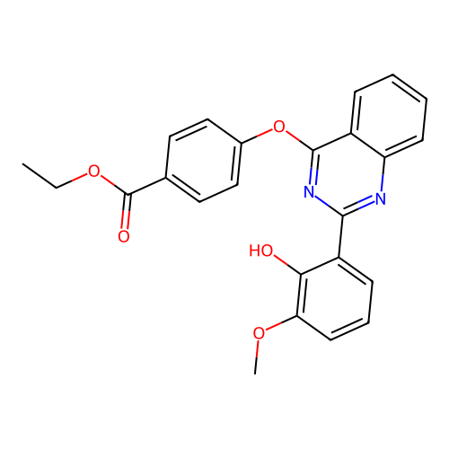 Ethyl 4-((2-(2-hydroxy-3-methoxyphenyl)quinazolin-4-yl)oxy)benzoate structure