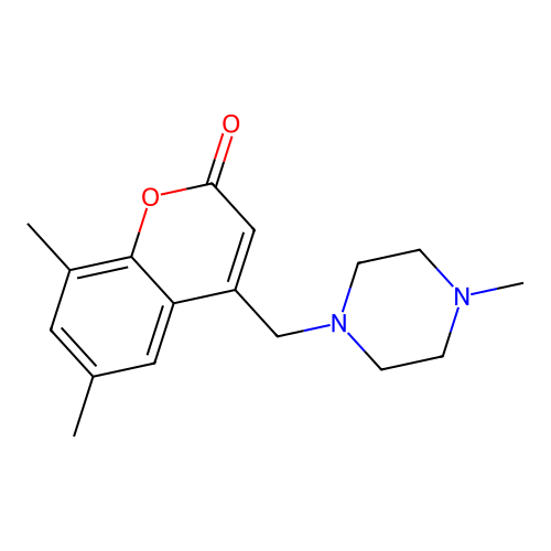 6,8-dimethyl-4-((4-methylpiperazin-1-yl)methyl)-2H-chromen-2-one structure
