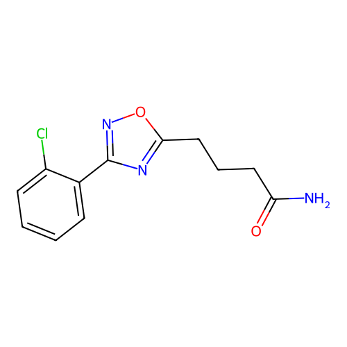 4-[3-(2-Chlorophenyl)-1,2,4-oxadiazol-5-yl]butanamide structure