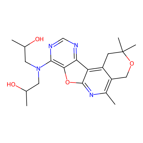 1,1'-((2,2,5-trimethyl-2,4-dihydro-1H-pyrano[4'',3'':4',5']pyrido[3',2':4,5]furo[3,2-d]pyrimidin-8-yl)azanediyl)bis(propan-2-ol) structure