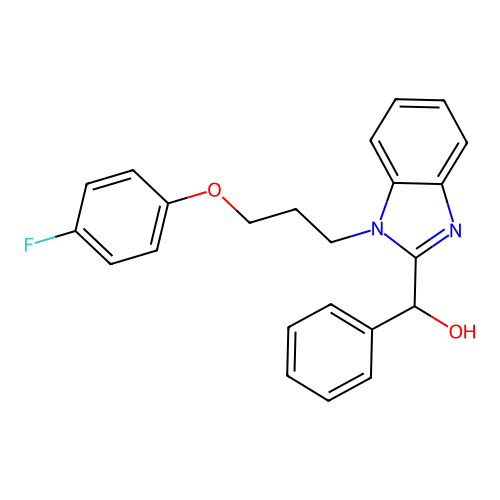 {1-[3-(4-fluorophenoxy)propyl]-1H-benzimidazol-2-yl}(phenyl)methanol structure