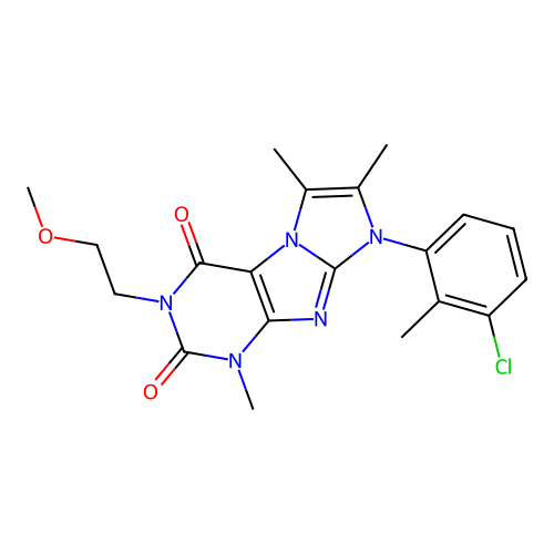 8-(3-chloro-2-methylphenyl)-3-(2-methoxyethyl)-1,6,7-trimethyl-1H-imidazo[2,1-f]purine-2,4(3H,8H)-dione structure