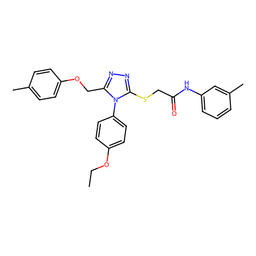 2-((4-(4-ethoxyphenyl)-5-((p-tolyloxy)methyl)-4H-1,2,4-triazol-3-yl)thio)-N-(m-tolyl)acetamide structure