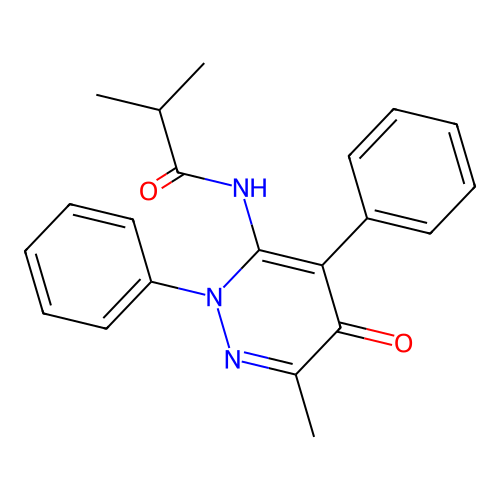 2-methyl-N-(6-methyl-5-oxo-2,4-diphenyl-2,5-dihydropyridazin-3-yl)propanamide structure