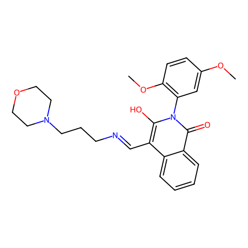 2-(2,5-dimethoxyphenyl)-4-[(3-morpholin-4-ylpropylamino)methylidene]isoquinoline-1,3-dione structure