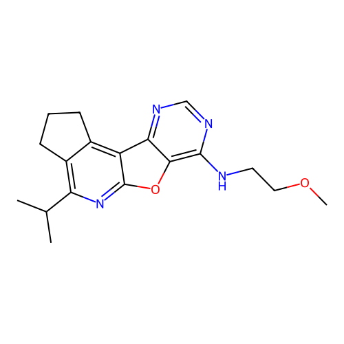4-isopropyl-N-(2-methoxyethyl)-2,3-dihydro-1H-cyclopenta[4',5']pyrido[3',2':4,5]furo[3,2-d]pyrimidin-7-amine structure