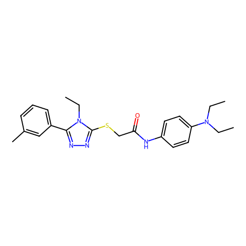 N-(4-(diethylamino)phenyl)-2-((4-ethyl-5-(m-tolyl)-4H-1,2,4-triazol-3-yl)thio)acetamide structure