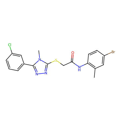 N-(4-bromo-2-methylphenyl)-2-{[5-(3-chlorophenyl)-4-methyl-4H-1,2,4-triazol-3-yl]sulfanyl}acetamide structure