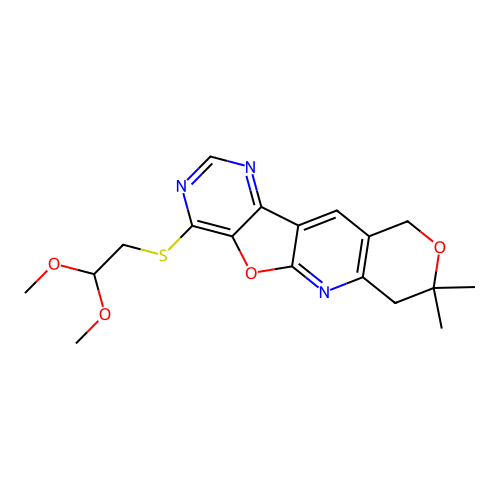 1-(2,2-Dimethoxy-ethylsulfanyl)-8,8-dimethyl-8,9-dihydro-6H-7,11-dioxa-2,4,10-triaza-benzo[b]fluorene structure