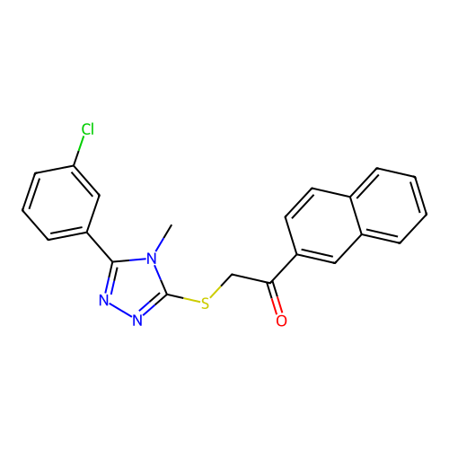 2-((5-(3-chlorophenyl)-4-methyl-4H-1,2,4-triazol-3-yl)thio)-1-(naphthalen-2-yl)ethanone structure