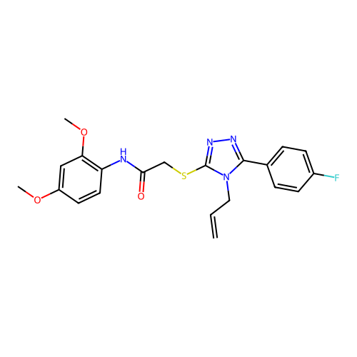 N-(2,4-dimethoxyphenyl)-2-[[5-(4-fluorophenyl)-4-prop-2-enyl-1,2,4-triazol-3-yl]sulfanyl]acetamide structure