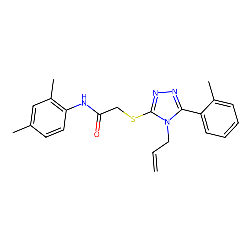 N-(2,4-dimethylphenyl)-2-{[5-(2-methylphenyl)-4-(prop-2-en-1-yl)-4H-1,2,4-triazol-3-yl]sulfanyl}acetamide structure