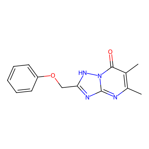 5,6-dimethyl-2-(phenoxymethyl)-[1,2,4]triazolo[1,5-a]pyrimidin-7(4H)-one structure