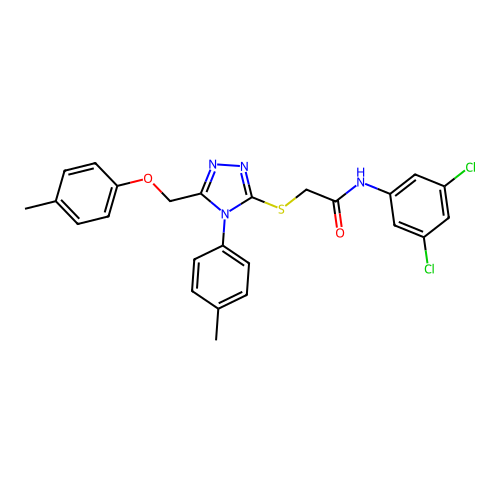 N-(3,5-dichlorophenyl)-2-((4-(p-tolyl)-5-((p-tolyloxy)methyl)-4H-1,2,4-triazol-3-yl)thio)acetamide structure