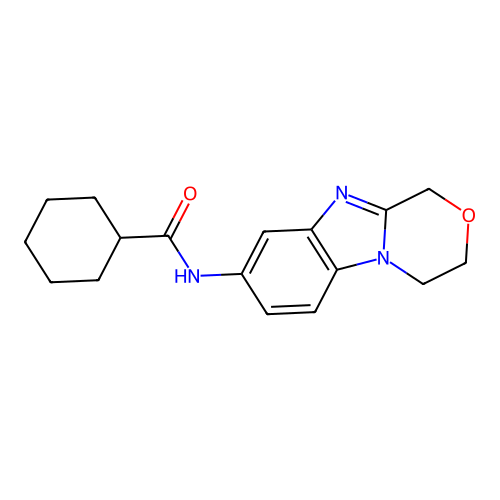 N-(3,4-dihydro-1H-[1,4]oxazino[4,3-a]benzimidazol-8-yl)cyclohexanecarboxamide structure