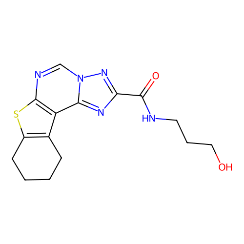 N-(3-hydroxypropyl)-8,9,10,11-tetrahydro[1]benzothieno[3,2-e][1,2,4]triazolo[1,5-c]pyrimidine-2-carboxamide structure