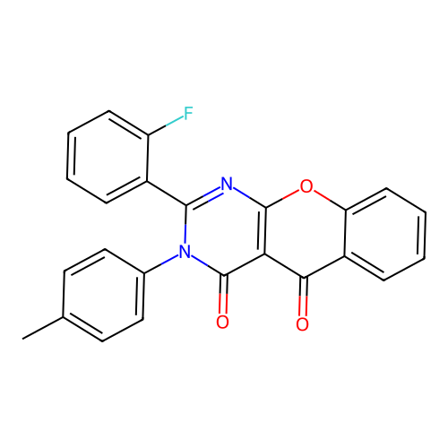 2-(2-fluorophenyl)-3-(4-methylphenyl)-4H-chromeno[2,3-d]pyrimidine-4,5(3H)-dione structure