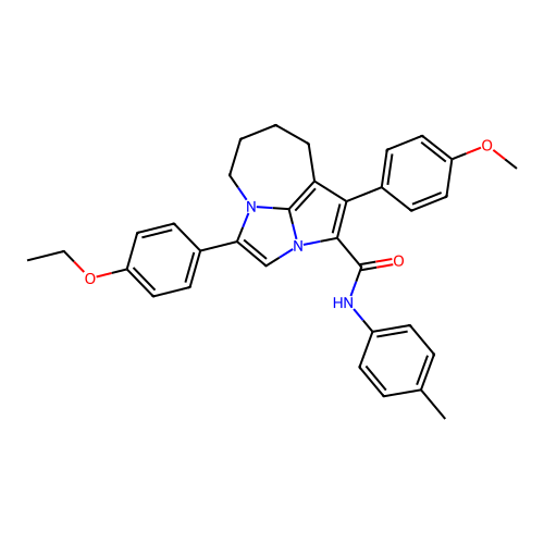 4-(4-ethoxyphenyl)-1-(4-methoxyphenyl)-N-(4-methylphenyl)-5,6,7,8-tetrahydro-2a,4a-diazacyclopenta[cd]azulene-2-carboxamide structure