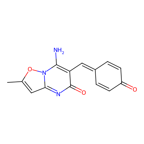 (6Z)-6-[(4-HYDROXYPHENYL)METHYLIDENE]-7-IMINO-2-METHYL-5H,6H,7H-[1,2]OXAZOLO[2,3-A]PYRIMIDIN-5-ONE structure