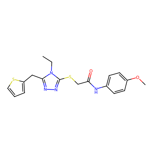 2-{[4-ethyl-5-(thiophen-2-ylmethyl)-4H-1,2,4-triazol-3-yl]sulfanyl}-N-(4-methoxyphenyl)acetamide structure