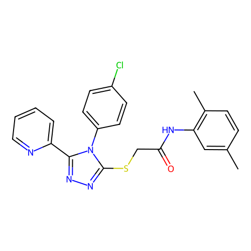 2-[[4-(4-chlorophenyl)-5-pyridin-2-yl-1,2,4-triazol-3-yl]sulfanyl]-N-(2,5-dimethylphenyl)acetamide structure